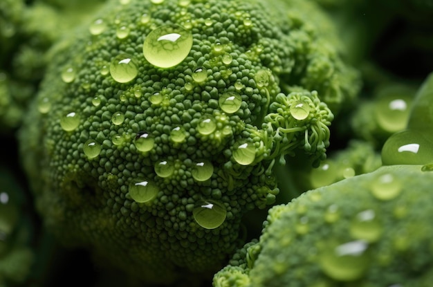 Une photo macro du chou broccoli