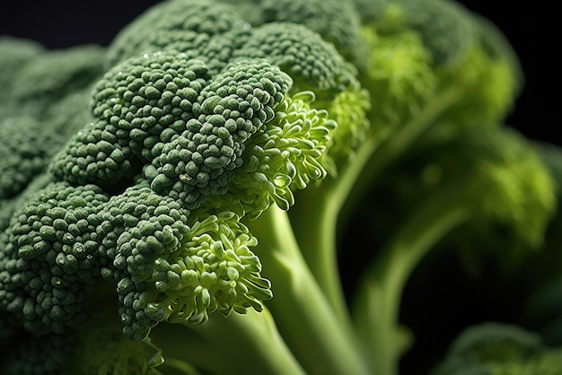 Une photo macro du chou broccoli