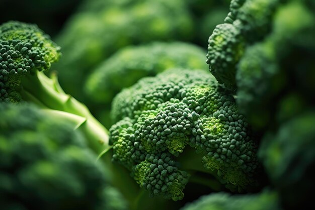 Une photo macro du chou broccoli