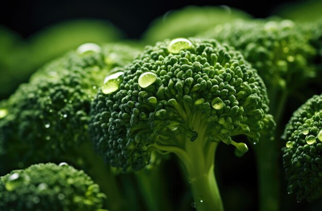 Une photo macro du chou broccoli