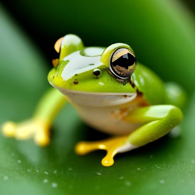 Photo macro d'une grenouille