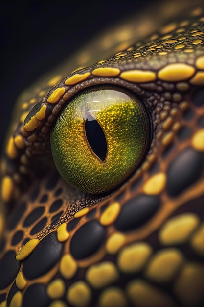 Photo macro d'oeil de serpent