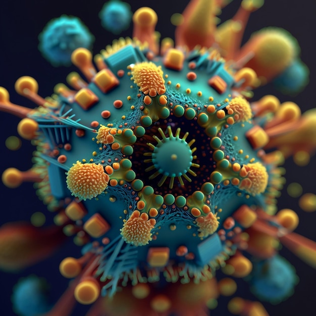 photo macro de virus