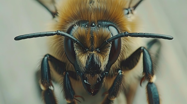 Photo une photo macro d'un visage d'abeille