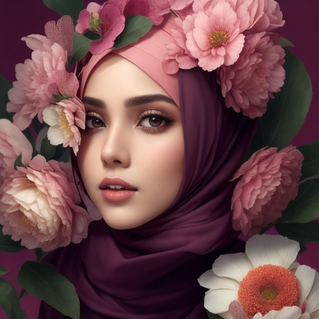 photo magazine beauté annonce style hijab fleur 21