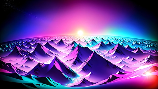 Photo d'une magnifique chaîne de montagnes générée par ordinateur