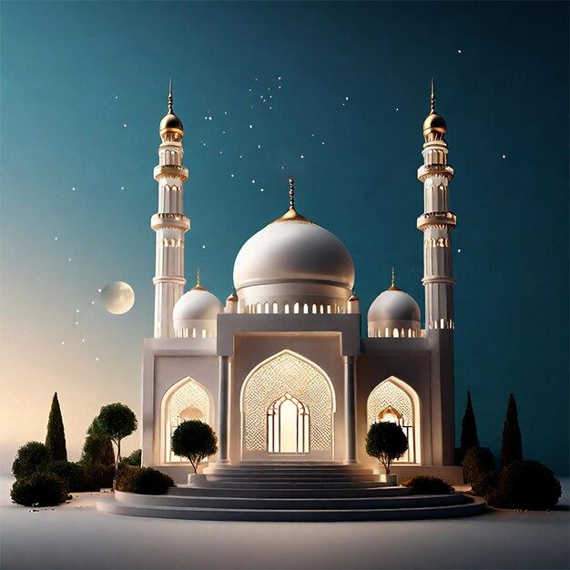 photo d'une magnifique mosquée en 3D