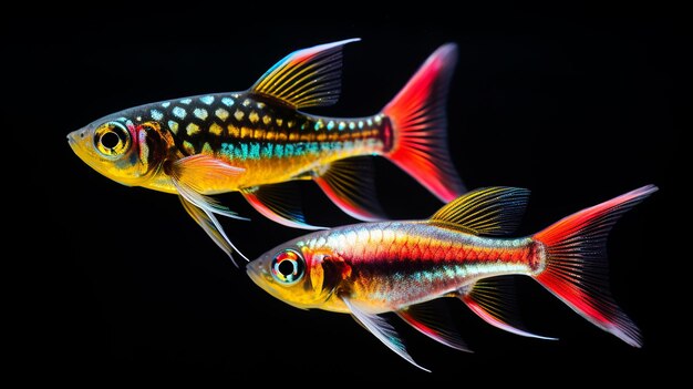 Une photo d'un magnifique poisson Tetra Glo aux couleurs vives