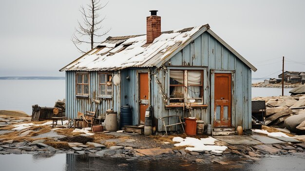 photo de la maison en bois