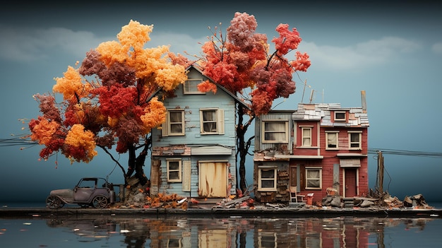 photo de la maison en bois