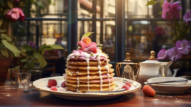 Une photo d'une maison de crêpes à la mode