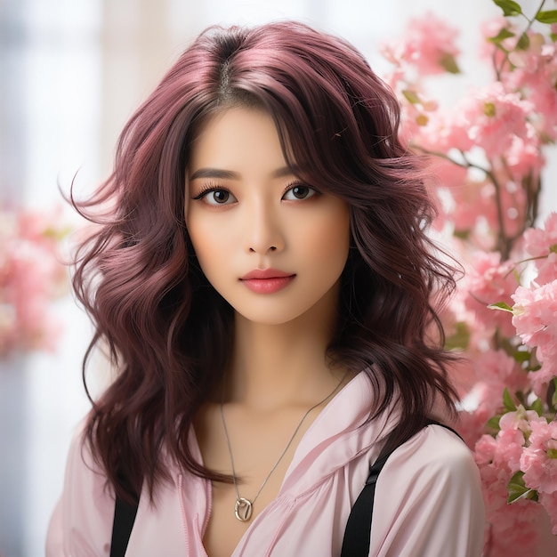 Une photo de mannequin de beauté asiatique