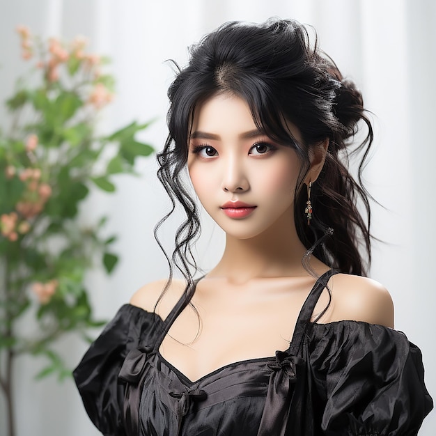 Une photo de mannequin de beauté asiatique