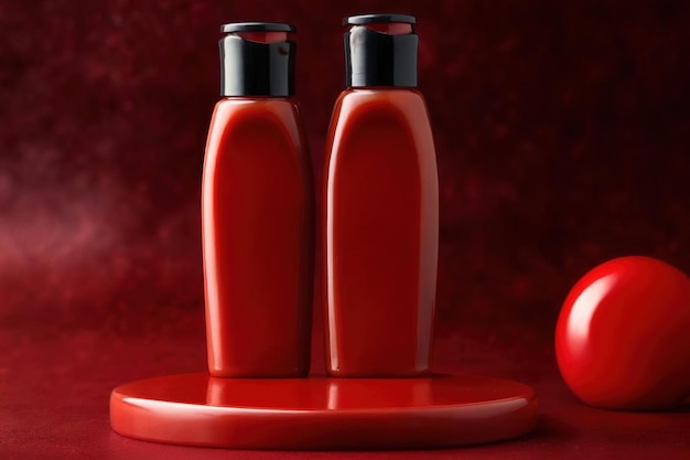 Photo de maquette d'emballage du produit de la bouteille de ketchup Squeeze photo de publicité du studio