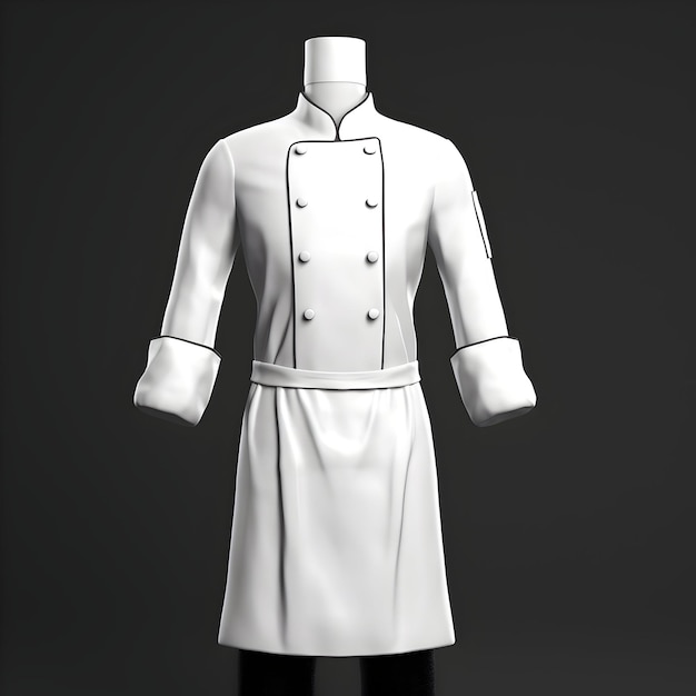 Photo photo de la maquette de l'uniforme du chef cuisinier pour votre conception isolée sur fond blanc