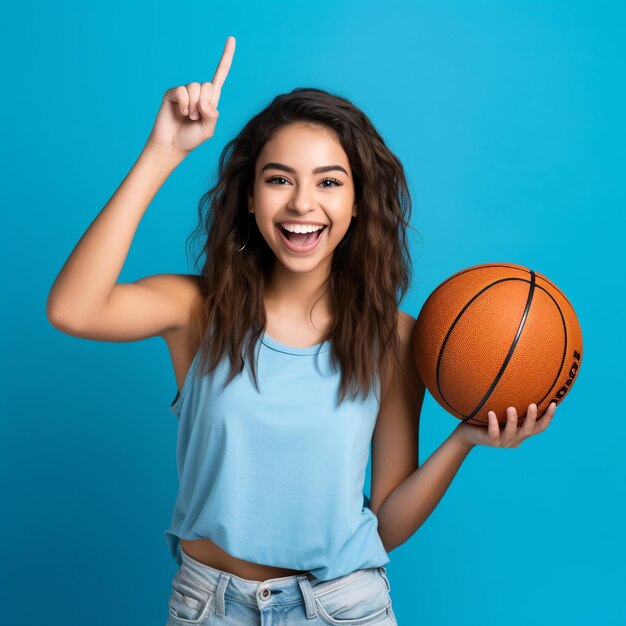 photo d'une mexicaine excitée tenant un ballon