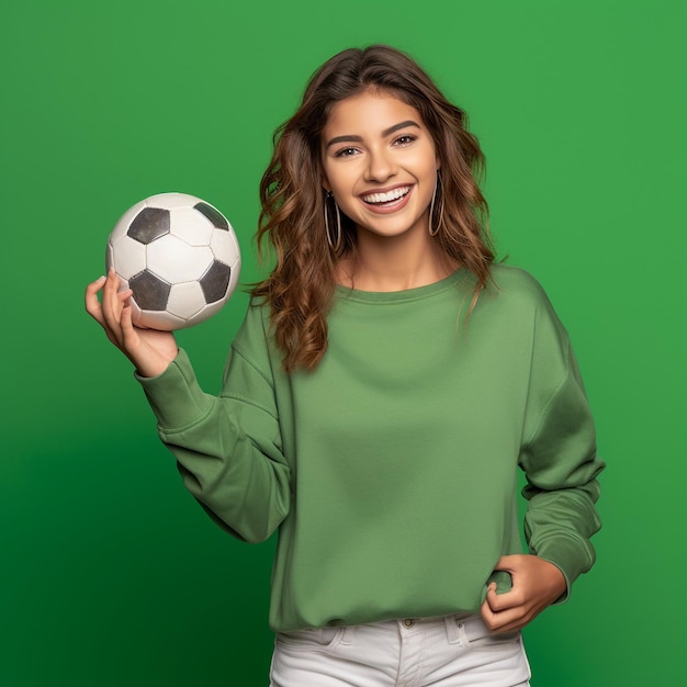 photo d'une mexicaine excitée tenant un ballon