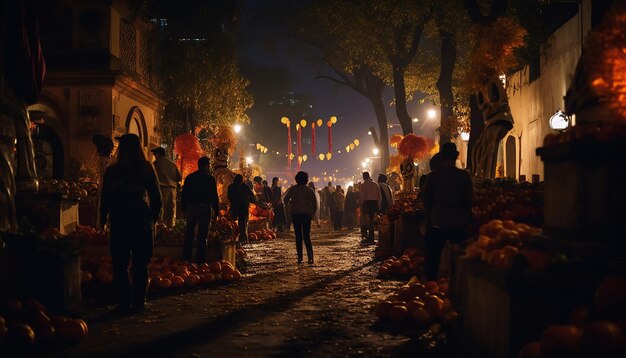 Une photo de Mexico Cutz à Dias de Los muertos la nuit