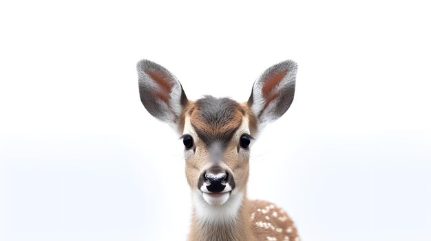 Photo d'un mignon cerf isolé sur un fond blanc