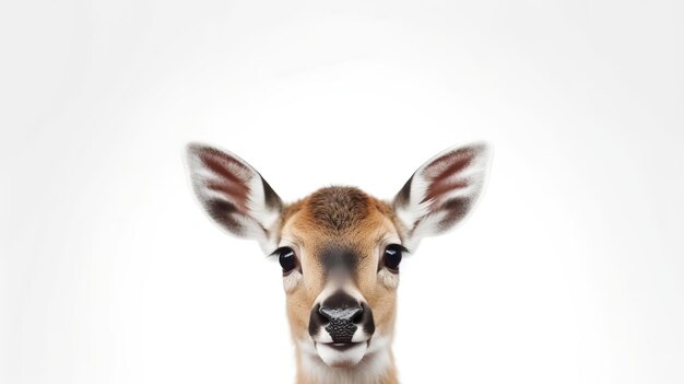 Photo d'un mignon cerf isolé sur un fond blanc