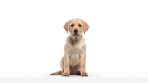 Une photo d'un mignon Labrador Retriever isolé sur un fond blanc