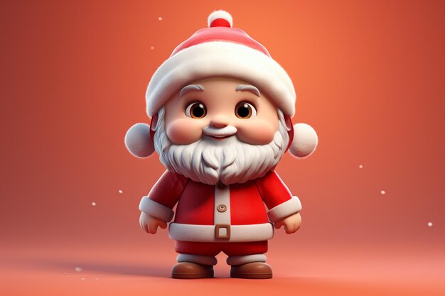 Photo d'un mignon petit personnage du Père Noël en 3D