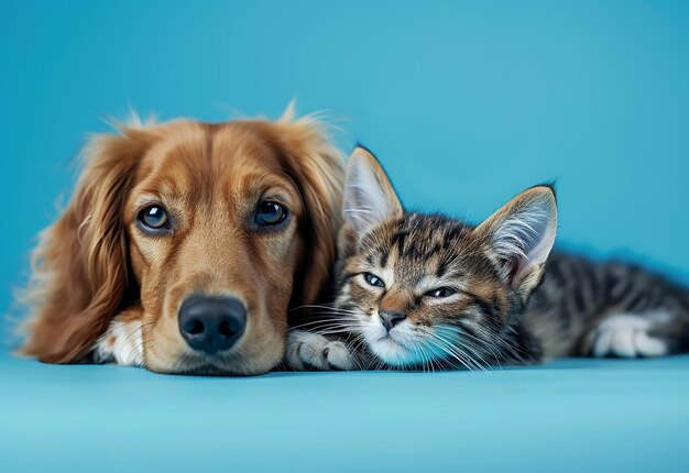 Photo de mignons chats et chiens domestiques