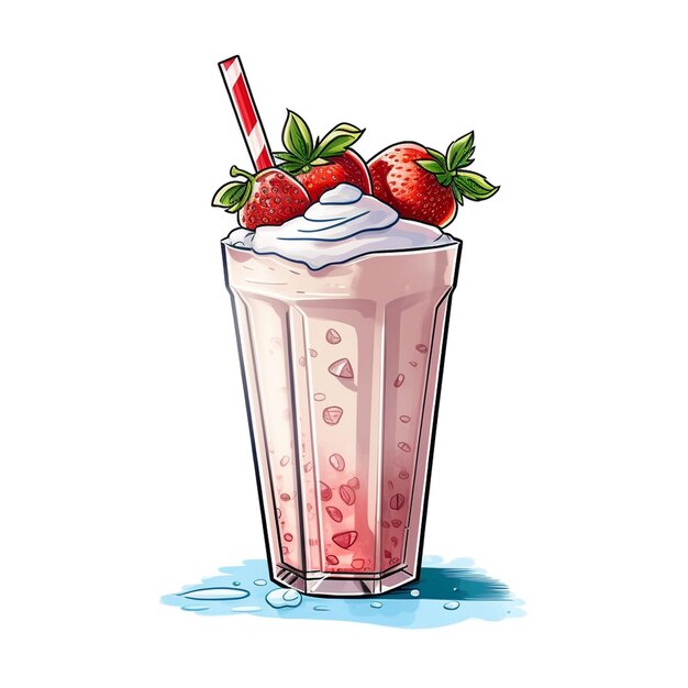 Une photo de milkshake d'été froid