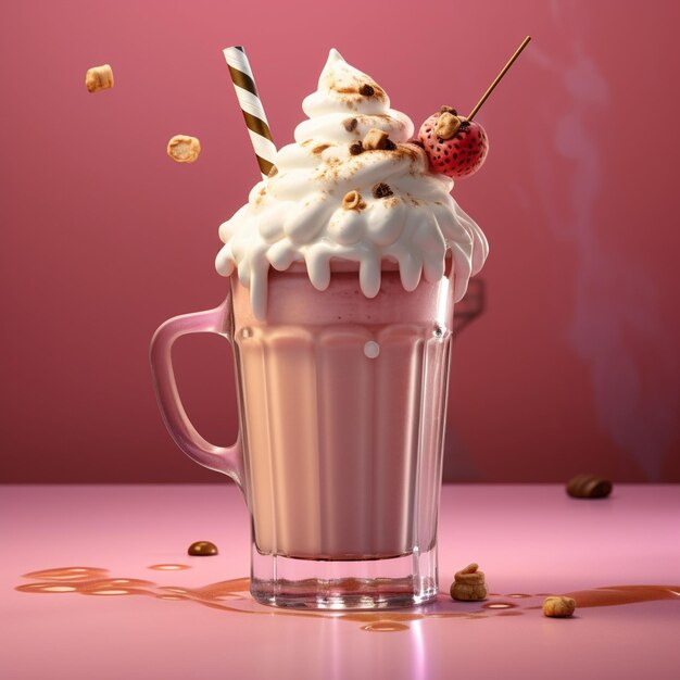 Photo une photo de milkshake d'été froid