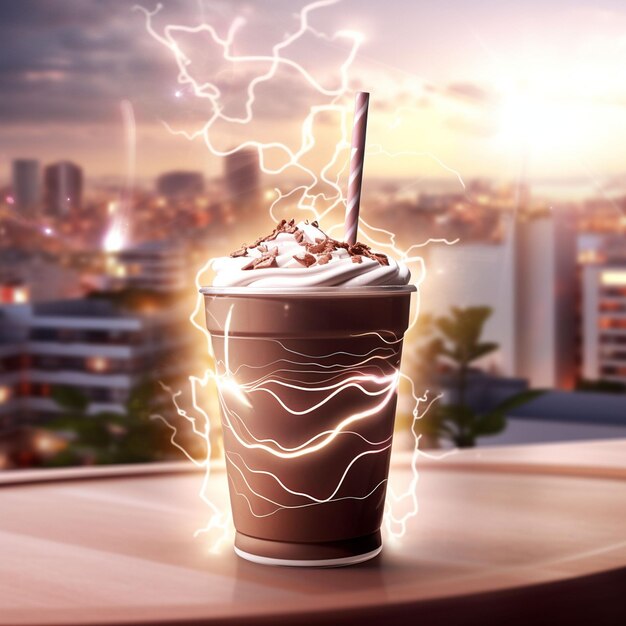 Photo une photo de milkshake d'été froid