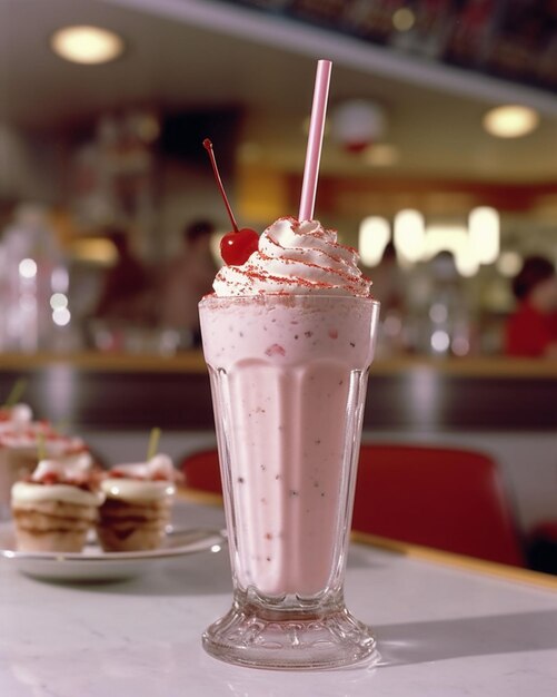 Photo une photo de milkshake d'été froid