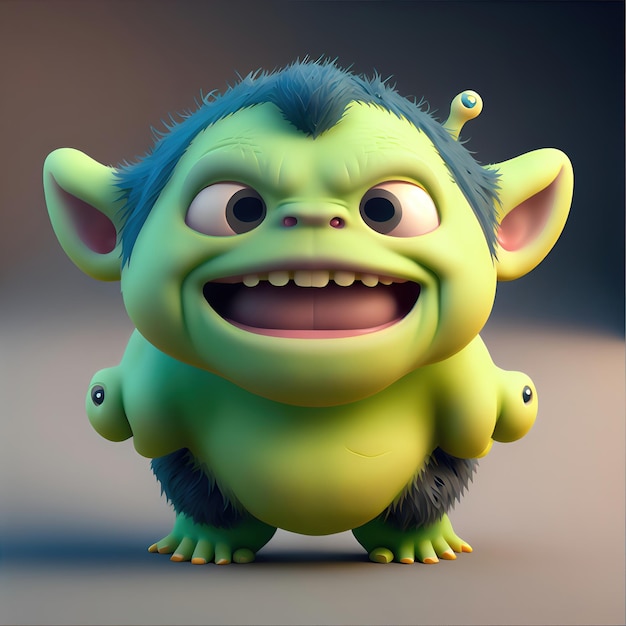 photo de mini créature ogre de style pixar 3d