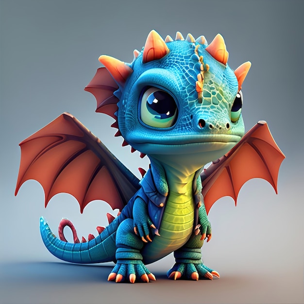 photo de mini dragon de style pixar 3d