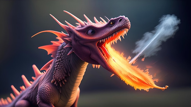photo de mini dragon de style pixar 3d