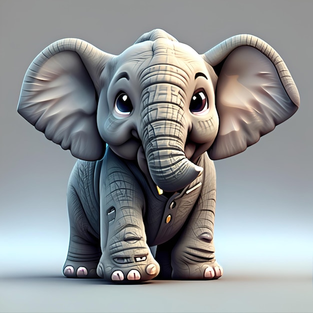 photo de mini éléphant de style pixar 3d