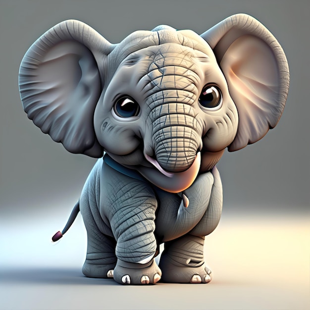 Photo photo de mini éléphant de style pixar 3d