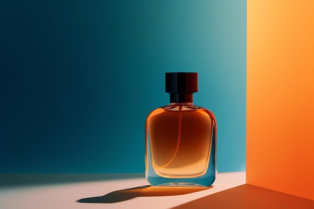 Photo minimaliste de la maquette de la bouteille de parfum