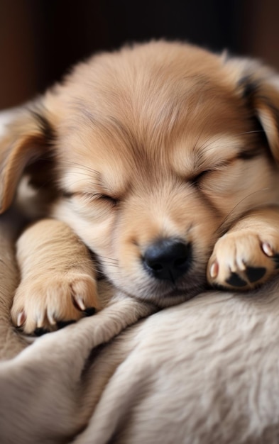 Une photo d'un minuscule chien qui fait une sieste confortable