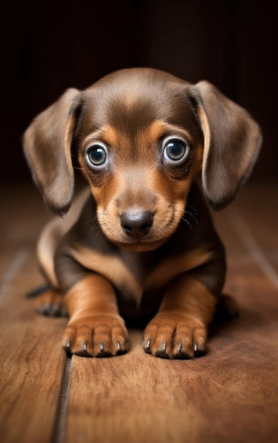 Une photo d'un minuscule chien wiener