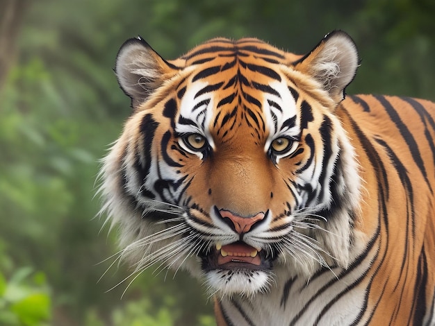 Photo de mise au point sélective d'un tigre générée par l'IA