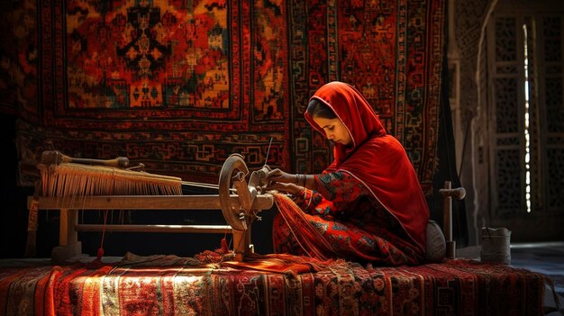 Une photo montrant la beauté des techniques d'impression et de teinture textiles islamiques