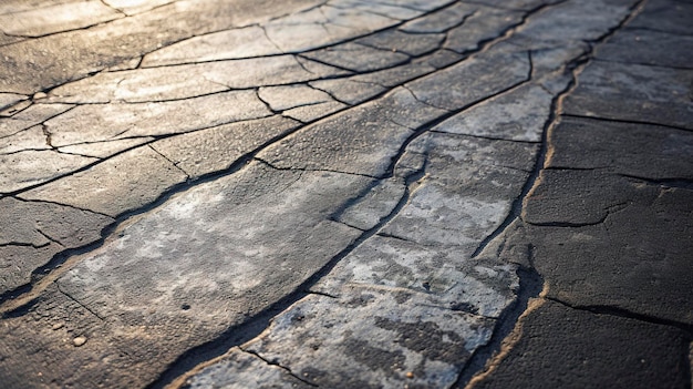 Une photo montrant les textures et les motifs des marques de pneus ou de dérapage sur le trottoir ou le tarmac