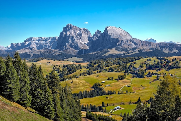 Cette photo montre le Seiser Alm dans le Tyrol du Sud dans le nord de l'Italie.