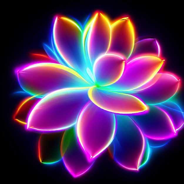 Photo d'un motif de fleur floral néon coloré