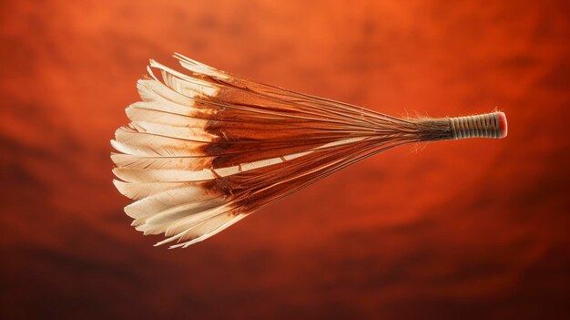 Une photo d'une navette de badminton en l'air