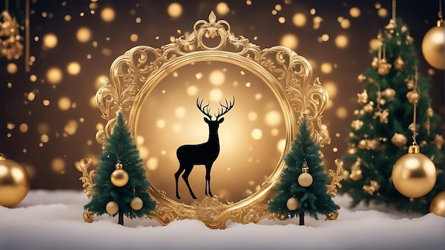 Photo de Noël fête joyeuse décoration des lumières et des moments joyeux médias sociaux amp design festif