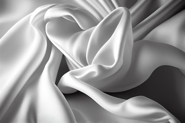 Photo en noir et blanc d'une ai générative en tissu blanc