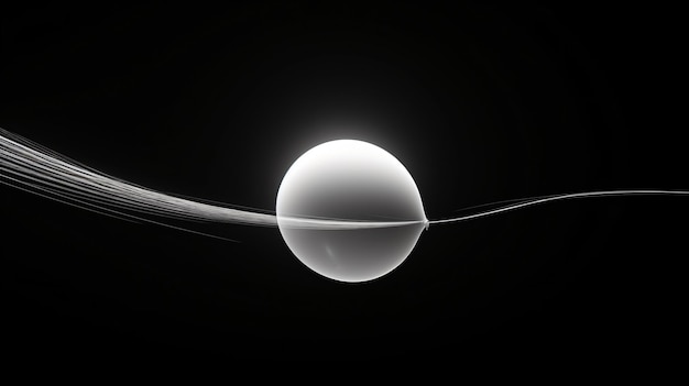 Une photo en noir et blanc d'un ballon avec une ficelle