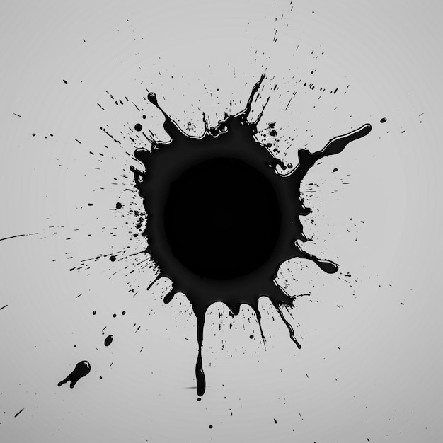 une photo en noir et blanc d'un cercle noir avec un trou dedans