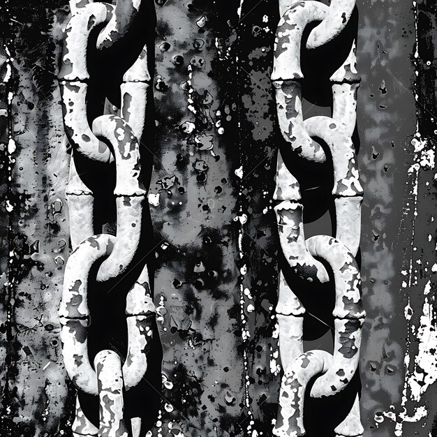 une photo en noir et blanc d'une chaine et d'une chaîne